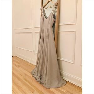 Brideside Gray Long Gown Size 4